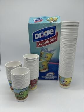 200 Dixie Disposable Paper Bath Cups 3 oz Tropical Fantasy Fish & Animas READ